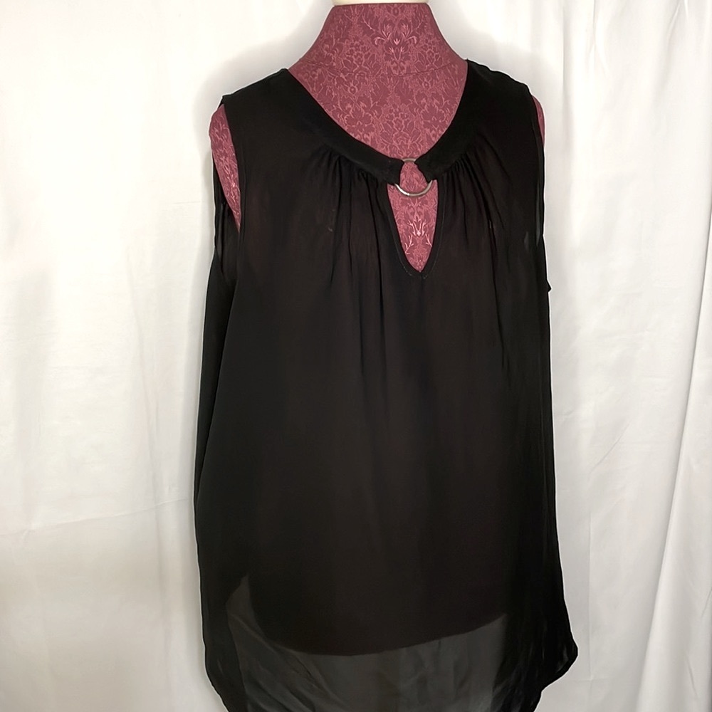 M P H Collection| Black sleeveless shear Blouse